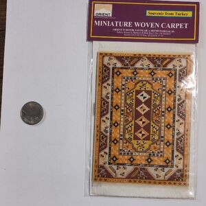 Dollhouse Miniature Woven Carpet Turkish Souvenir Rug